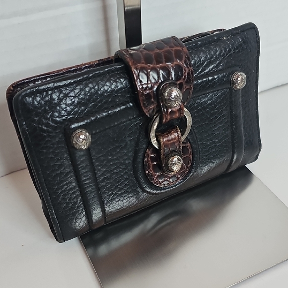 Brighton Black and Brown Wallet - Picture 2 of 11